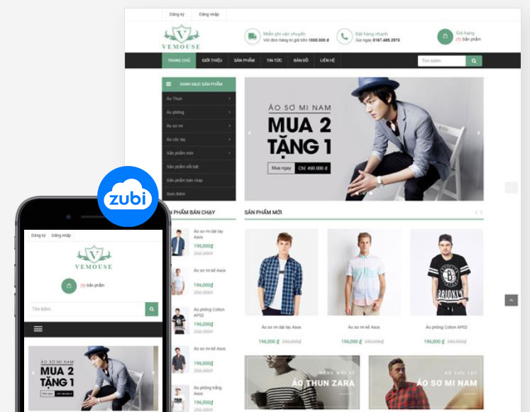 thiet ke web shop thoi trang vemou