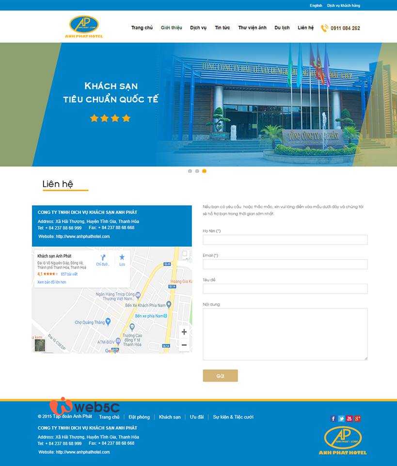 web5c thiet ke web khach san anh phat anh phat hotel 13161