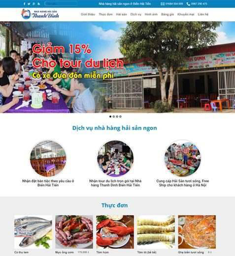 Dịch vụ thiết kế website nhà hàng Thạch Bàn