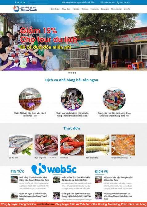 thiết kế web nhà hàng khách sạn chuyên nghiệp Đà Nẵng