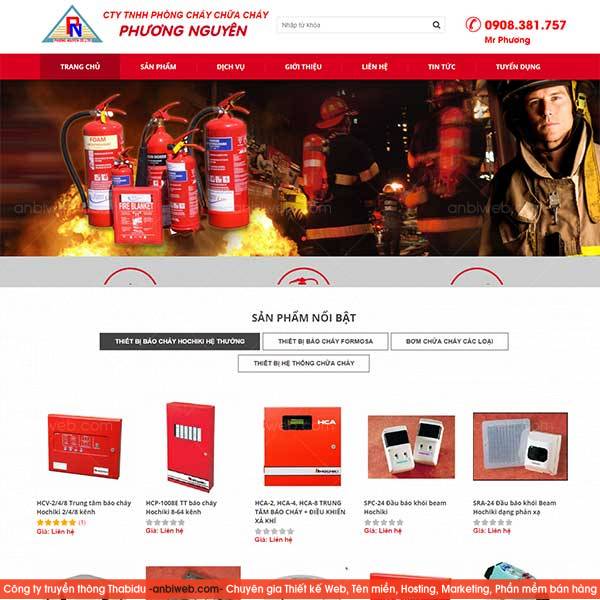 Thiết kế web bán bình cứu hỏa tại Âu Cơ - Hà Nội