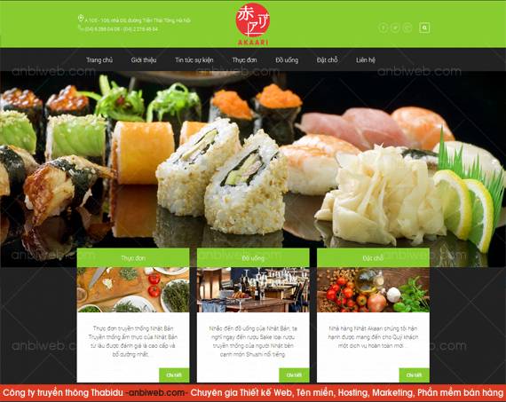 Kết quả hình ảnh cho thiết kế web ẩm thực ăn uống