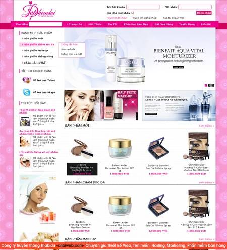  thiết kế web mỹ phẩm nước hoa