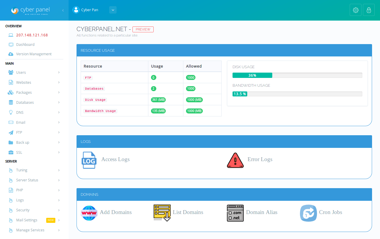 cyberpanel 28328