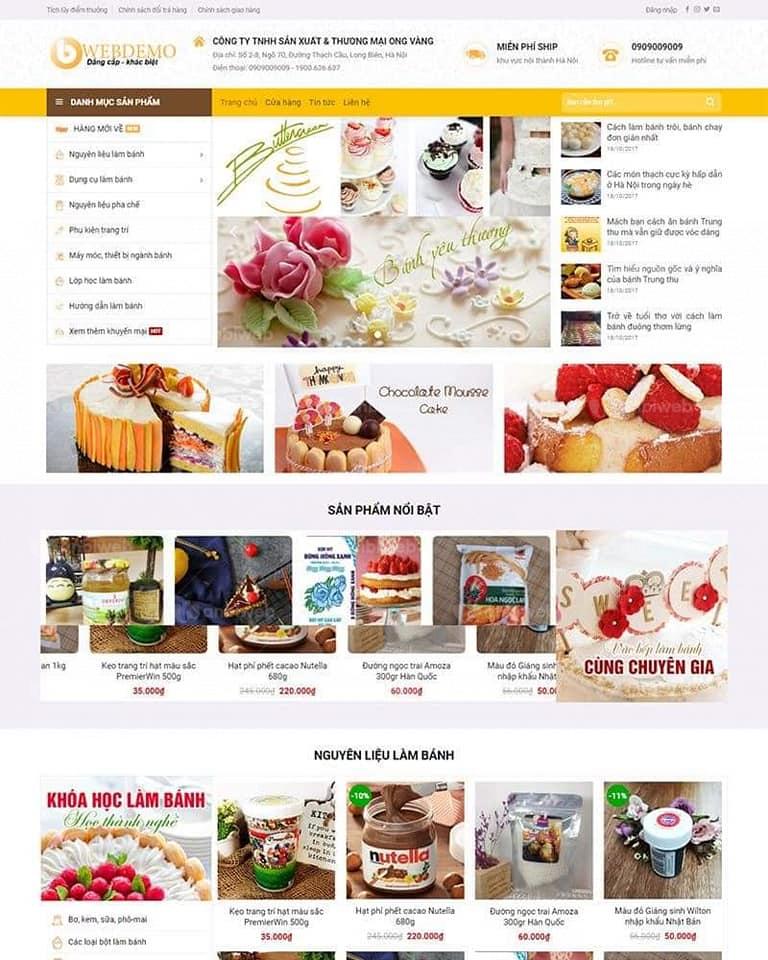 Dịch vụ thiết kế web blogspot bánh GATO tại Hai Bà Trưng 