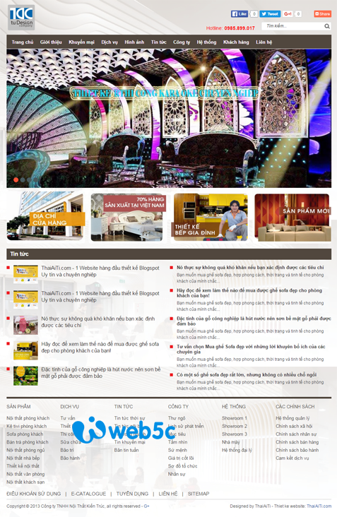 Zubi Cloud thiết kế website công ty nội thất uy tín tại Hoàng Mai