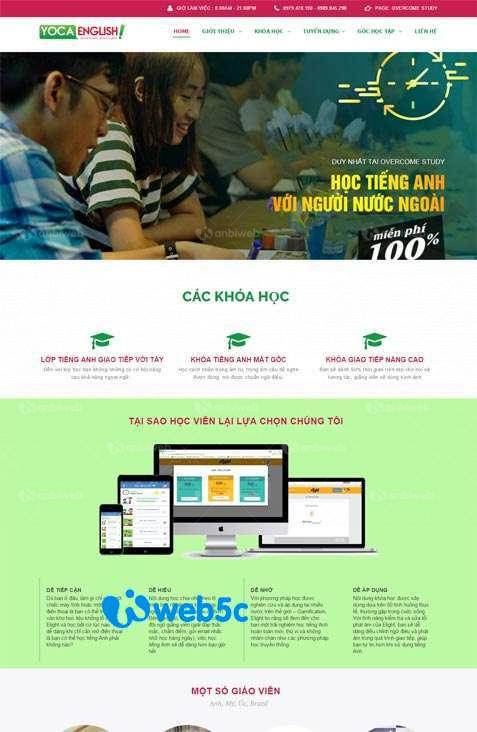 Dịch vụ thiết kế web trung tâm đào tạo Tiếng Anh uy tín tại Sóc Sơn