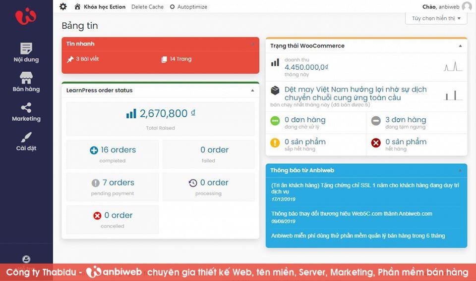 admin dashboard anbiweb v5 1