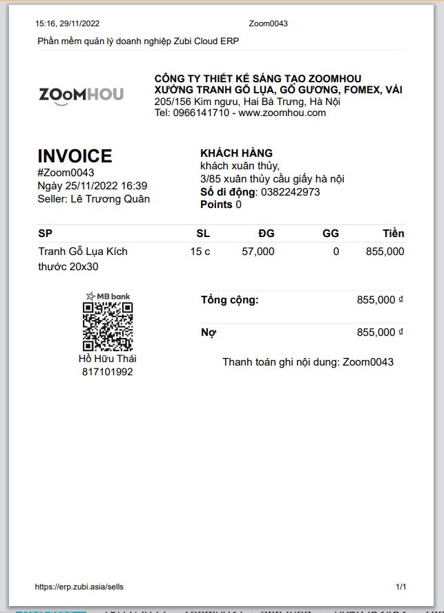 zubierp invoice