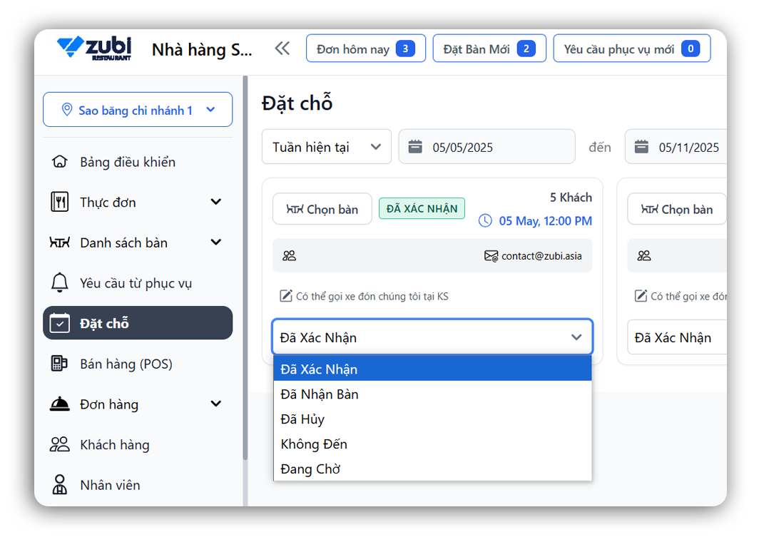 Phần mềm POS nhà hàng, Bar, Cafe... 4 zubi rms dat cho